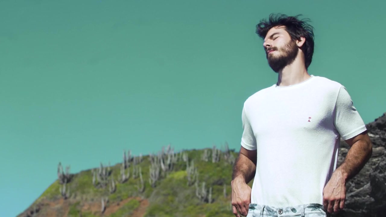 Retrato da campanha de verão sob o céu azul