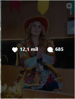 Post com Joelma em festa junina: 12,1 mil curtidas e 685 comentários, conforme o print.